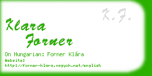klara forner business card